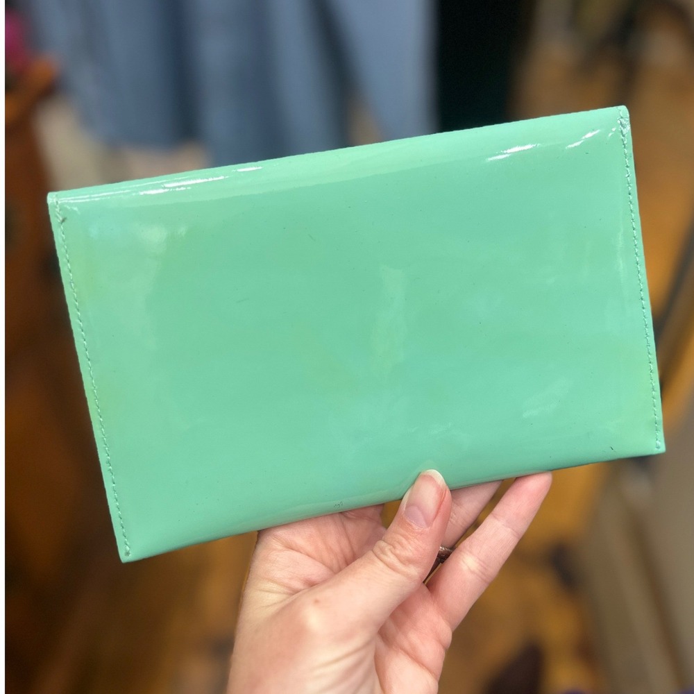 Tiffany & Co Tiffany Blue Patent Leather Envelope Clutch Wallet Accessory - Picture 5 of 8